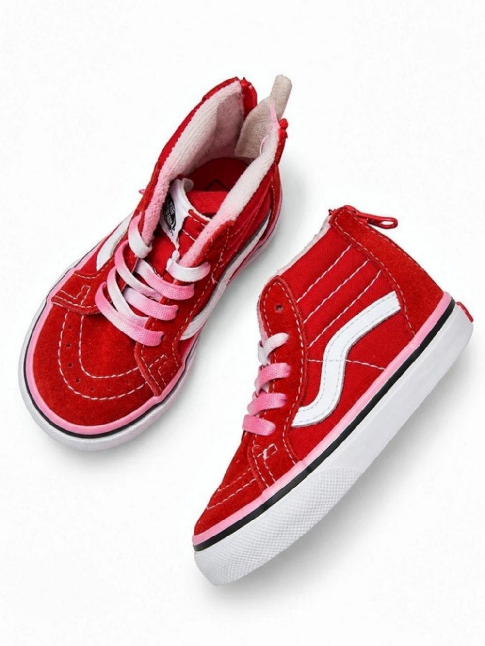 Vans Girls US 6 Red & White Sneakers